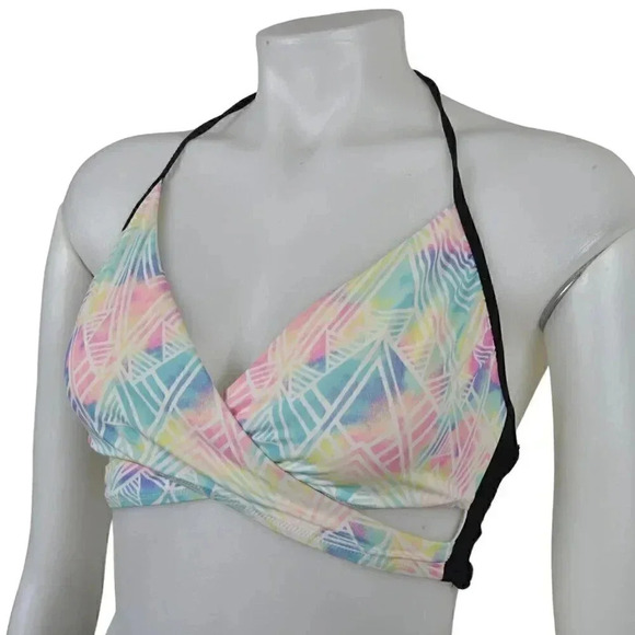 Victoria's Secret  PINK Wrap Around Colorful Bikini Top Body Wrap Strappy Large - Picture 2 of 7